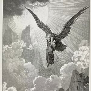 Dore, Divine Comedy, Eagle, Minos, Illustration, Print, Bookplate~ 240707-WH 292